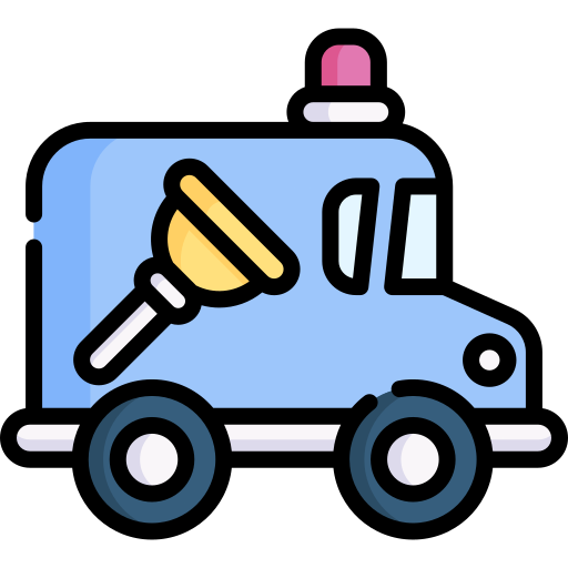 Camion de service de plomberie à Hochelaga-Maisonneuve.