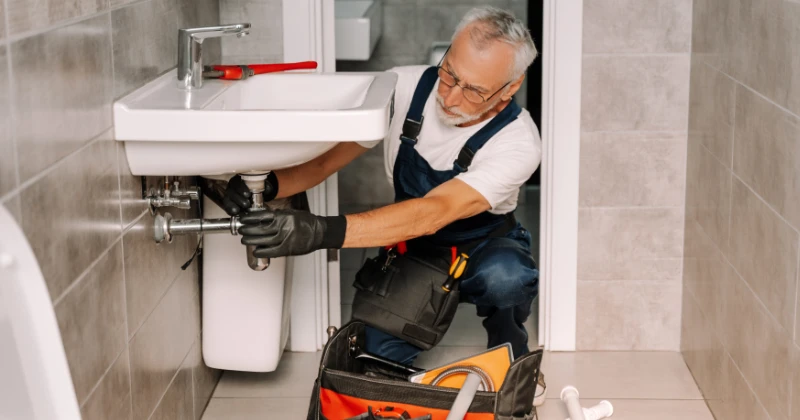 Entrepreneur en plomberie supervisant des travaux à Hochelaga-Maisonneuve, Montréal.