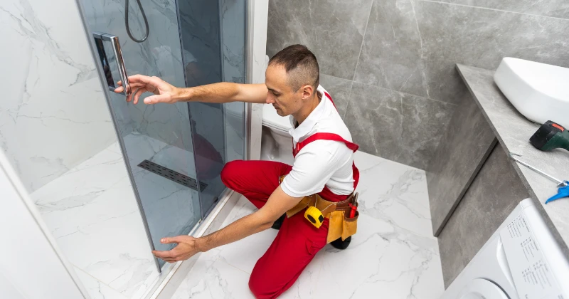 Plombier rénovant un réseau de plomberie dans une maison à Hochelaga-Maisonneuve, Montréal.