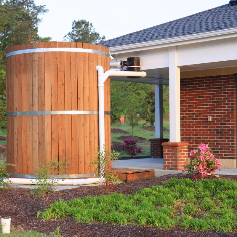 Plombier raccordant un système de récupération d’eau de pluie à Hochelaga-Maisonneuve, Montréal.