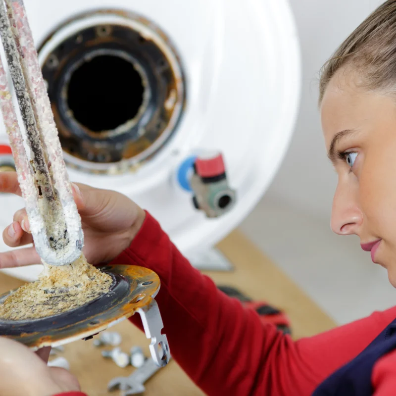 Plombier réalisant la vidange et le détartrage d’un chauffe-eau à Hochelaga-Maisonneuve, Montréal.